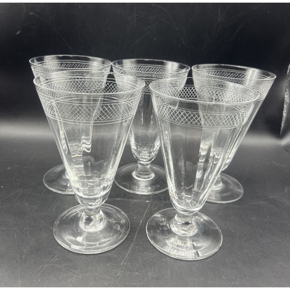 Vintage MCM Thomas O'Brien Water Ice Tea Glasses Set For 5